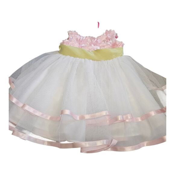 Rare Editions Baby Dress – 3–6 Months – Floral Bodice & Tulle Skirt w/ Ribbon - Picture 4 of 4